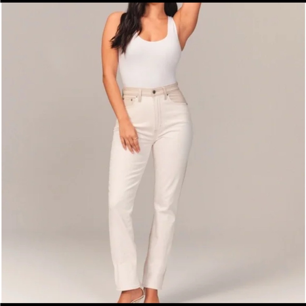 Abercrombie & Fitch The Slim Straight Ultra High Rise Curve Love Size 27 Long